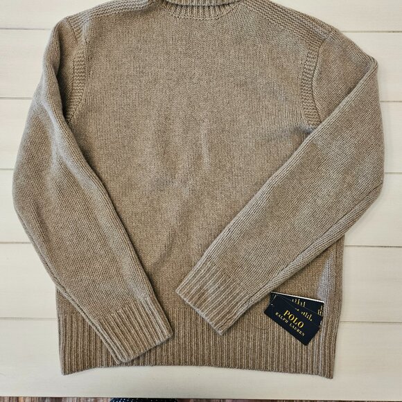 Polo Ralph Lauren Oak-Brown Heather Wool Cashmere Turtleneck Sweater - Picture 2 of 10